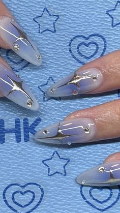 Ethereal Nails, Nail Drawing, Aesthetic Nails, Grunge Nails, Soft Nails, Silver Nails, Minimalist Nails, Funky Nails, Chic Nails