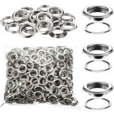 an assortment of stainless steel rings and washers