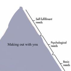 a triangle diagram with the words making out with you and basic needs in each corner