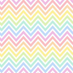 a colorful chevroned pattern with white and yellow stripes on the bottom, in pastel colors