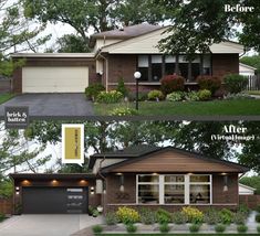 before and after photos of a home's exterior