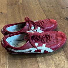 Onitsuka Tiger Hl202 Mexico Red Used Condition Size 10 Red Onitsuka Tiger, Asics Shoes, Onitsuka Tiger, Mens Shoes Sneakers, Red And White, Men's Shoes, Shoes Sneakers, Conditioner, Size 10