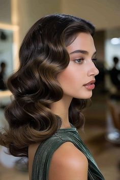 6 Unique Two Tone Hair Color Ideas for Short Hair Hair Waves Medium Length, Medium Length Hollywood Curls, Medium Waves Hair, Finger Wave Wedding Hair, Medium Length Hair Styles Bridesmaid, Medium Hair Bride, Wedding Hair Styles For Medium Hair, Haïr Style For Medium Length Hair, Wedding Hair For Medium Hair