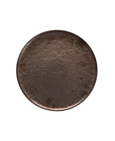 an old metal plate on a white background