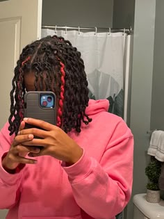 pink & black locs. Black Locs, Colored Dreads, Pink Dreads, Hair Twists Black, Black Dreads, Mens Dreads, Blonde Dreads, Locs Styles