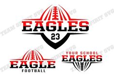 eagle football logo with the name eagles on it and an image of a football ball