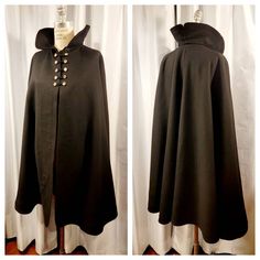 Beautiful Womens Victorian Edwardian Opera Cape, 100% wool with ornnate elegant stitching. Great opportunity to add this to your collection, protect yourself from the elements, and keep warm. Over 100 years old and still looks and feels like the day it was made, you will not be disappointed. The collar is large and can be worn in a few ways, flip the collar up for added protection and elegant look. No labels, appears to be in great condition with no visible damage, moth bites or fading. Coat mea Pendleton Jacket, Lake Elsinore, Paris Blues, Ornate Design, Protect Yourself, Keep Warm, 100 Years, Nun Dress, Vintage Men