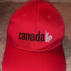 Purchased From Toronto Airport Red In Color Brand New With Tags Velcro Adjustable Strap In The Back Great Gift Idea! Adjustable Red Dad Hat, Casual Red 5-panel Dad Hat, Red Adjustable 5-panel Dad Hat, Red 5-panel Trucker Baseball Cap, Toronto Airport, Red Cotton Snapback Hat, One Size, Lady In Red, Dad Hats, Adjustable Straps