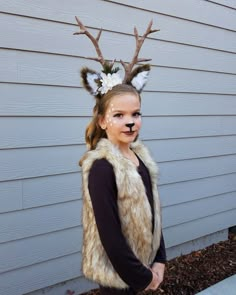 Deer costume Reindeer Makeup, Dear Costume, Deer Makeup, Animal Costumes, Group Halloween Costumes