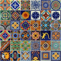 an assortment of colorful tile designs