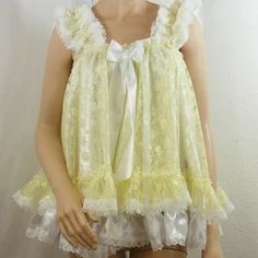 FancysNFrillys - Etsy UK Top Cosplay, Yellow Lace, Sheer Chiffon, Chiffon Lace, White Satin, Adult Costumes, Etsy Baby, Fancy Dress