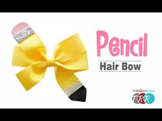 Pencil Hair, Hair Bow Video, School Hair Bows, Diy Pencil, Hair Bow Tutorial, Hair Clips Diy, Ribbon Sculpture, Bow Tutorial, Boutique Hair Bows