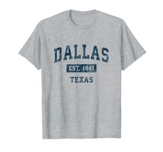 PRICES MAY VARY. Unique established Dallas Texas shirt features original classic distressed athletic sports design in navy & is a great way to show your hometown patriotic pride. Perfect gifts for those who love it's charm & proud to be from Dallas TX. Vintage Dallas Texas shirt with cool old school sports logo in navy makes a great travel souvenir & gift. Also available on Mens Womens & Kids Tees, Long Sleeve T-Shirts, Hoodies & Sweatshirts. Click the brand link above to see more styles. Lightweight, Classic fit, Double-needle sleeve and bottom hem Texas Shirt, Kids Tees, Texas Shirts, University Tshirt, Navy Print, Athletic Sports, School Sports, Sports Design, Vintage Sports