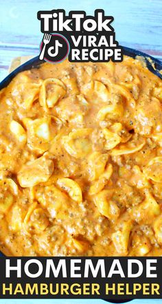 homemade hamburger helper recipe in a cast iron skillet