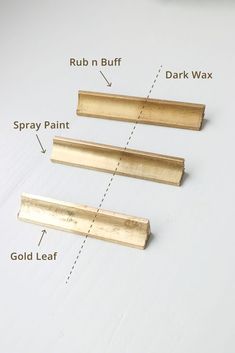 three different types of wood that are labeled