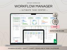 the workflow manager is displayed on a computer screen with other items in front of it