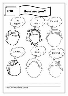 a worksheet for children to learn how to say i'm