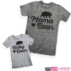 Mama Bear / Baby Bear Matching Kid's & Mom's Shirts! Shop our All New Kid's line, matched with our favorite shirts for moms! The perfect gift for someone you love, or maybe just for yourself! While your in, check out our Tees for dad, gifts for grandma or LOL tank tops and baseball tees! At Awesome Best Friends Tees we've got 100s of hilarious designs for everyone! Mama Bear Baby Bear, Matching Mom, Baby Time, Mommy Life, Baby Bear, Future Baby, Baby Love