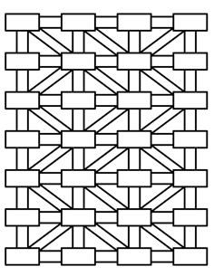 a black and white image of a brick wall that is made up of several intersecting lines