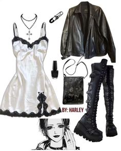 Nana Core Outfit, Nana Osaki Aesthetic Outfits, Nana Astethic, Nana Style Outfits, Nana Fashion Aesthetic, Aesthetic Dressing Style, Nana Style Fashion, Nana Aesthetic Outfit, Nana Osaki Fashion