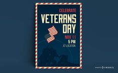 a veterans day poster with an american flag