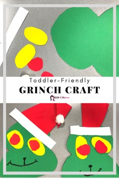 the grinch craft is made with construction paper