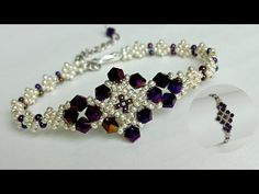 a bracelet and earring made with swaro beads