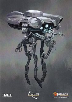 a sci - fi robot with glowing eyes and arms