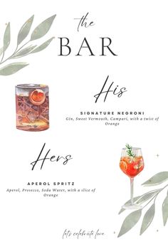 an advertisement for the bar with drinks