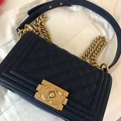 Dark Blue (Navy) Chanel Boy Bag Small Size, It’s Used Few Times. Side Stickers Are Still On The Bag. Chanel Box And Dust Bag, With Authenticity Card 100% Authentic 95% New Chanel Chevron, Navy Chanel, Chanel Crossbody, Chanel Box, Chanel Chain, Christian Louboutin So Kate, Bag Chanel, Authentic Bags, Classic Flap Bag