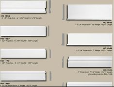 the different sizes and shapes of crown moulders