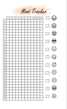 a printable worksheet with smiley faces and the words'mad tracker '