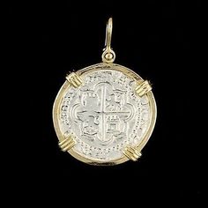 Premium Atocha Sunken Treasure Jewelry - Medium Pieces of 8 Silver Coin Pendant, Fashion Jewelry Gold Coin Jewelry, Sunken Treasure, Silver Ingot, Chalcedony Bracelet, Treasure Jewelry, Gold Overlay, Coin Jewelry, Shipwreck, Silver Coin