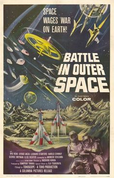 a movie poster for battle in outer space