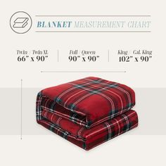 the blanket measurement chart shows how to measure it