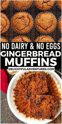 Try these quick, easy vegan gingerbread muffins filled with festive warm spices and molasses. They’re soft, fluffy, have no eggs, no dairy, and can be made gluten-free, too. Make these simple vegan muffins plain, and add chocolate chips or another add-in you love, it’s up to you. Serve them with your favourite warm holiday drink and enjoy! Gingerbread Muffins Healthy, Egg Free Muffins, Gingerbread Dessert, Gf Food