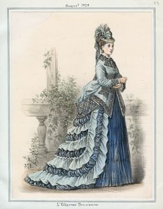 1873 L'Elegance Parisienne fashion plate via Los Angeles Public Library | Visual Collections Steampunk Costume, Victorian Women