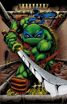 an image of a teenage mutant holding a knife