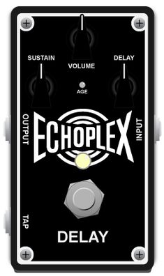 an electric guitar pedal with the word echoplex displayed on it's front panel