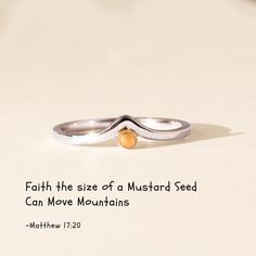 Truly I say to you, if you have faith the size of a mustard seed, you will say to this mountain, 'Move from here to there,' and it will move; nothing will be impossible to you." - Matthew 17:20 A perfect gift of faith, hope and encouragement for life's significant moments Crafted from real 925 sterling silver, because your faith deserves to shine forever, never tarnishing. Hypoallergenic for your comfort - no green fingers or itchy skin here. Showcasing a chosen mustard seed, right out of the Bi