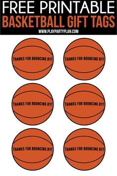 basketball gift tags with free printables to make them look like they're ready for