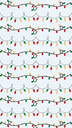 an image of christmas lights and garlands on a light blue background seamless wallpaper