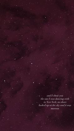 an image of the night sky with stars and a quote on it that says, and i choose you