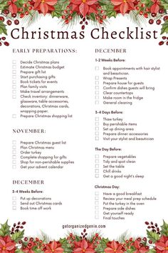 Christmas Preparation Checklist | Printable Planner For School By  Noelia Page Planner For School, Planning For Christmas, Christmas Planner Printables, Creating A Budget, Holiday Checklist