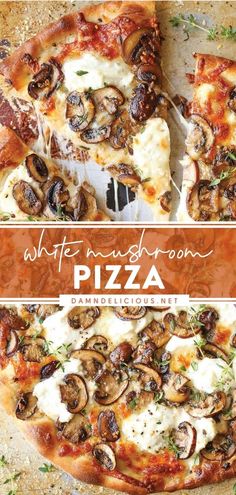 WHITE MUSHROOM PIZZA White Pizza Recipe, Mushroom Pizza Recipes, Pizza Oven Recipes, White Pizza Recipes, Sautéed Mushrooms, White Mushroom, Mushroom Pizza