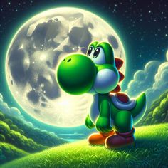 an image of a cartoon character in front of the moon