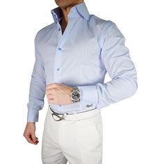 Our signature dress shirt is something that has broken the internet. In a world where features like this are only found in custom shirts, we have decided to create a collection that delivers the same value without having to get measured and pay a hefty price. These shirts will give you that bold look! Never worry again about your collar sliding inside your jacket or not being even. No need for collar stays either! You will be addicted to your new shirts! Quality Details: Sky Blue True to size Si Black Short Sleeve Shirt, Dinner Jacket, Build A Wardrobe, Collar Stays, French Cuff, Plaid Dress Shirt, Well Dressed Men, Plaid Shorts, Light Denim