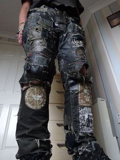 Crust Punk Fashion, Crust Punk Pants, Outfits Punk, Crust Pants, Crust Punk