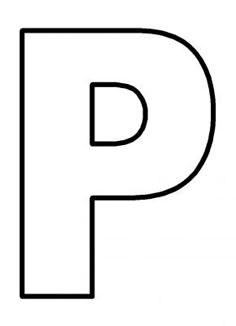 the letter p is shown in black and white