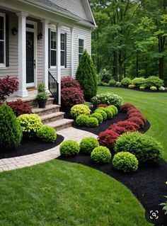 a house with landscaping in the front yard